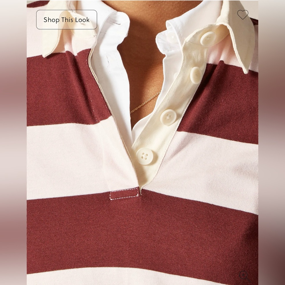 J.Crew New premium-weight classic rugby shirt in iced red - Picture 3 of 8